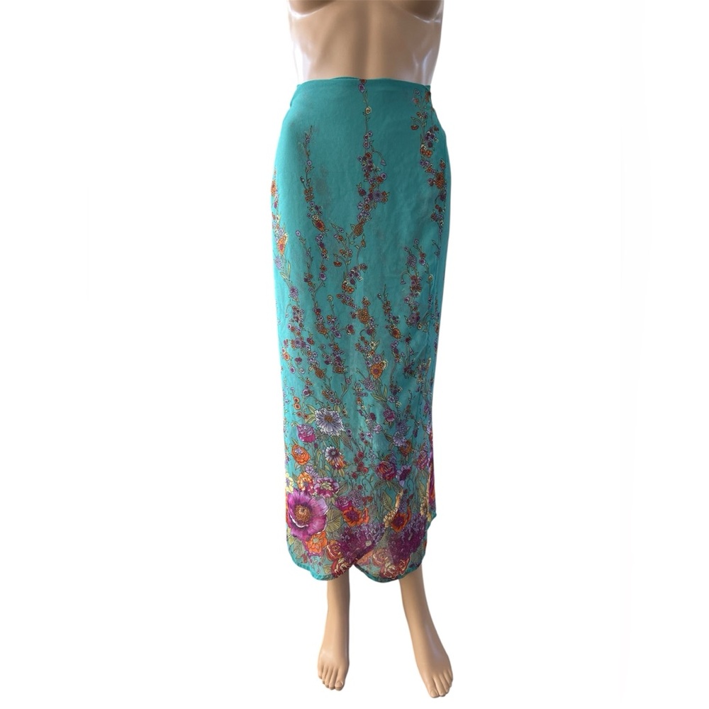 Mahek's Collection Sheer Skirt Swim Cover Up Wrap Around Tie Waist